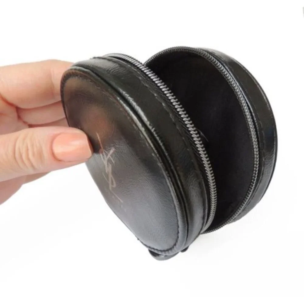 Small YSL Beaute round black cosmetic bag, pouch, coin purse